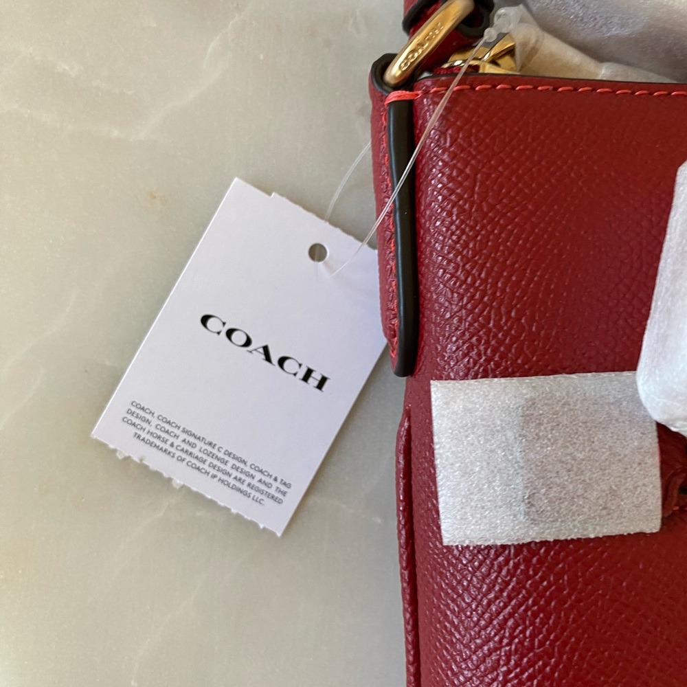 NWT Coach Red Crossbody Bag with Gold Accents - Picture 8 of 8